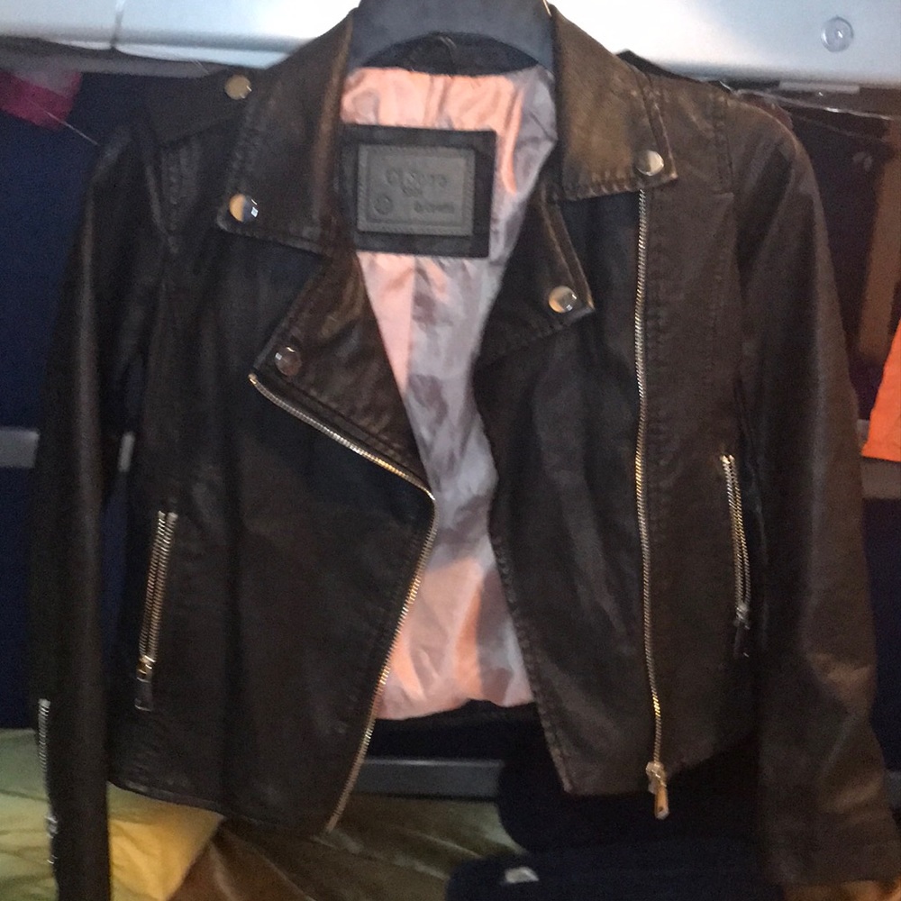 A cool vegan leather black jacket